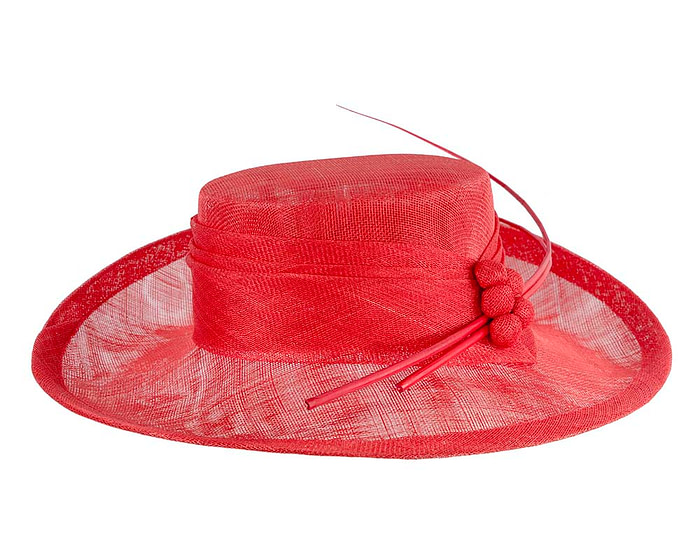 Wide brim red ladies fashion sinamay hat - Hats From OZ