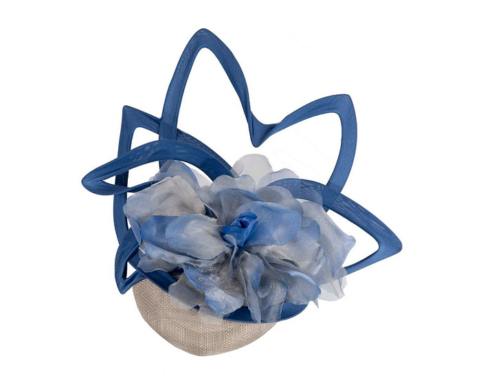 Bespoke silver and blue fascinator by Fillies Collection - Hats From OZ