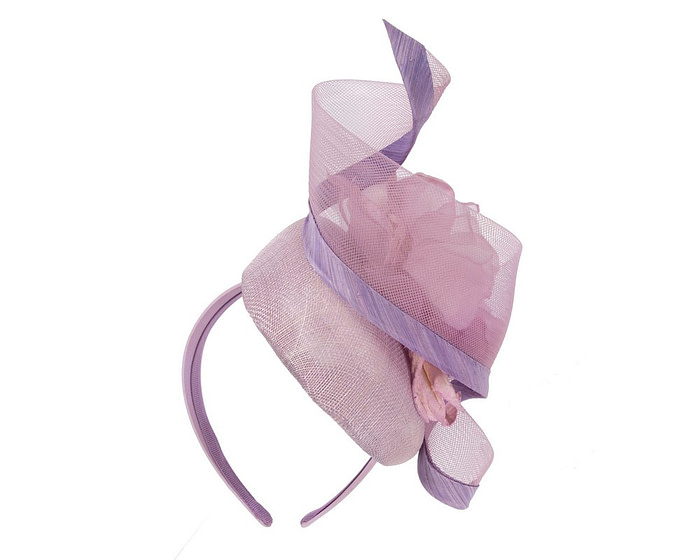 Lilac pillbox fascinator with flower by Fillies Collection - Hats From OZ