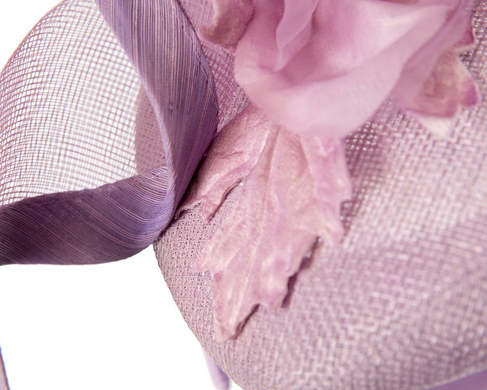 Lilac pillbox fascinator with flower by Fillies Collection - Hats From OZ