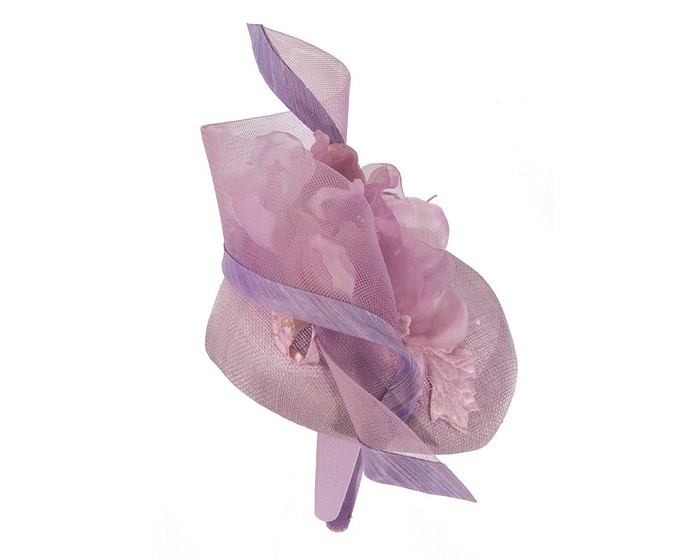 Lilac pillbox fascinator with flower by Fillies Collection - Hats From OZ