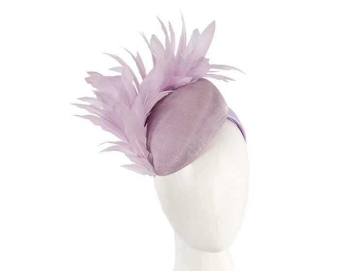 Lilac feather spring facing fascinator - Hats From OZ