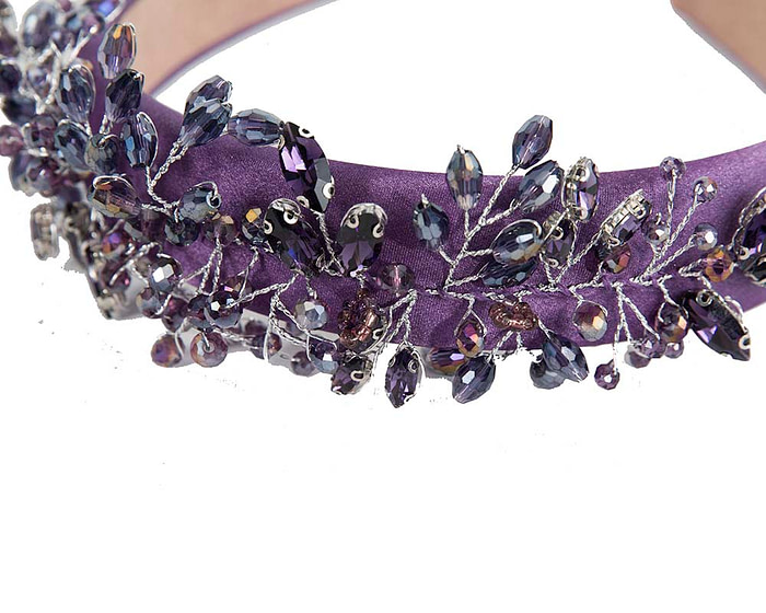 Purple crystals fascinator headband by Cupids Millinery - Hats From OZ