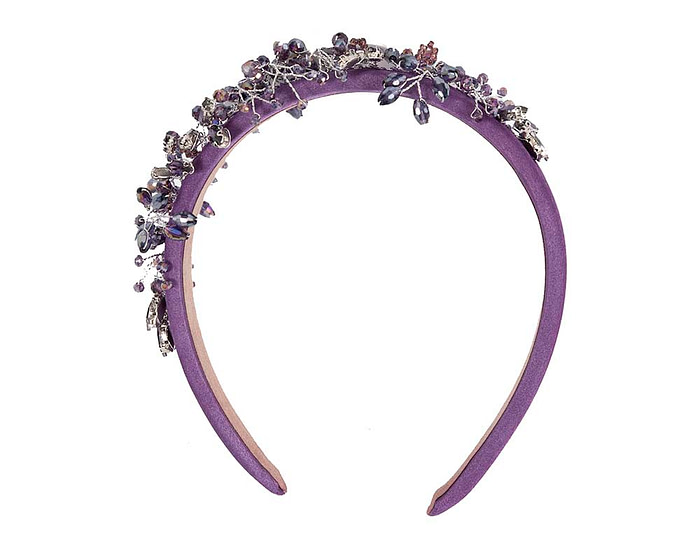 Purple crystals fascinator headband by Cupids Millinery - Hats From OZ