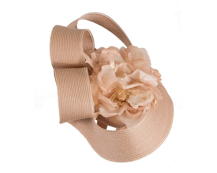 Large nude fascinator with flower by Fillies Collection - Hats From OZ