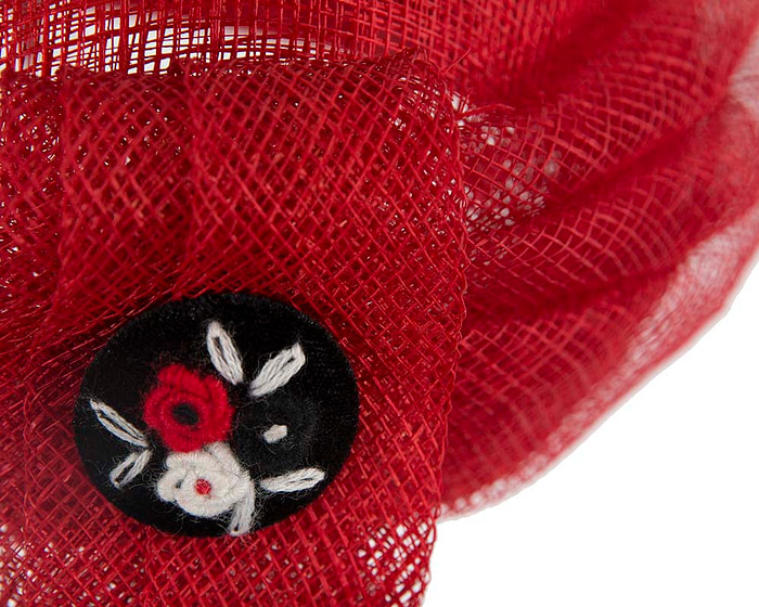 Large red sinamay beret hat - Hats From OZ