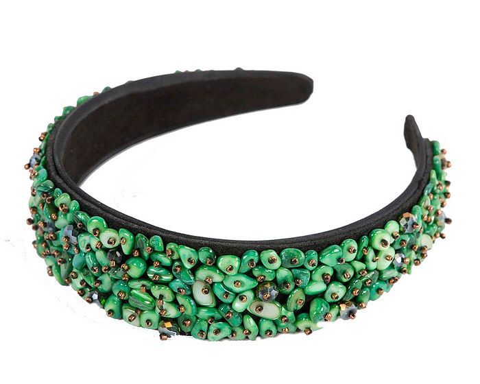 Green stones fascinator headband by Max Alexander - Hats From OZ