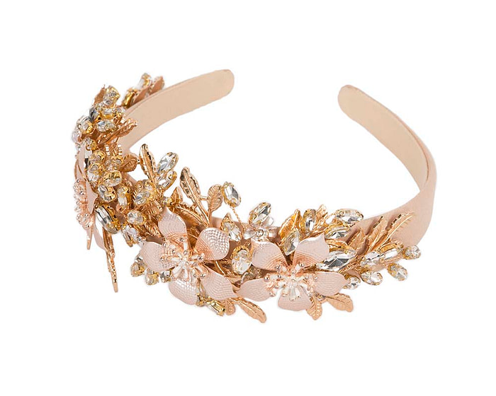 Gold crystals fascinator headband by Cupids Millinery - Hats From OZ