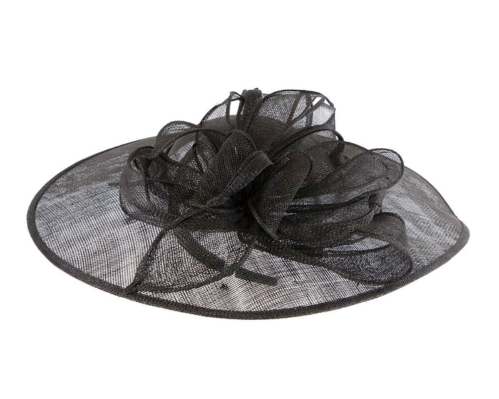 Black sinamay fascinator hat by Max Alexander - Hats From OZ