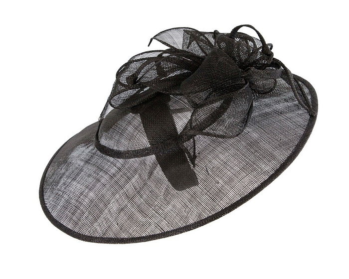 Black sinamay fascinator hat by Max Alexander - Hats From OZ