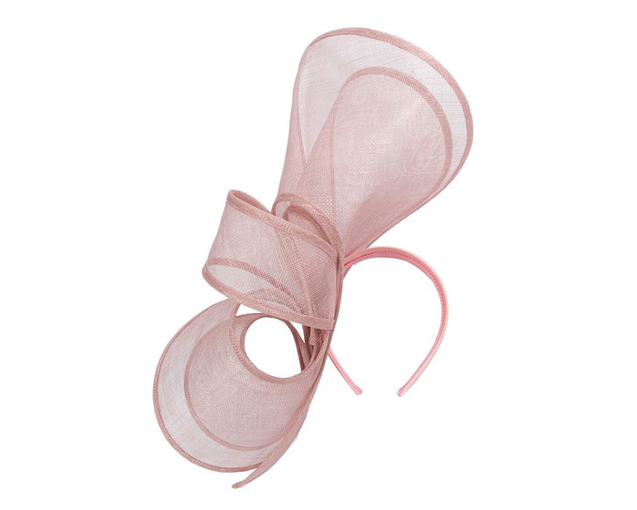 Large dusty pink sinamay fascinator by Max Alexander MA904 - Hats From OZ