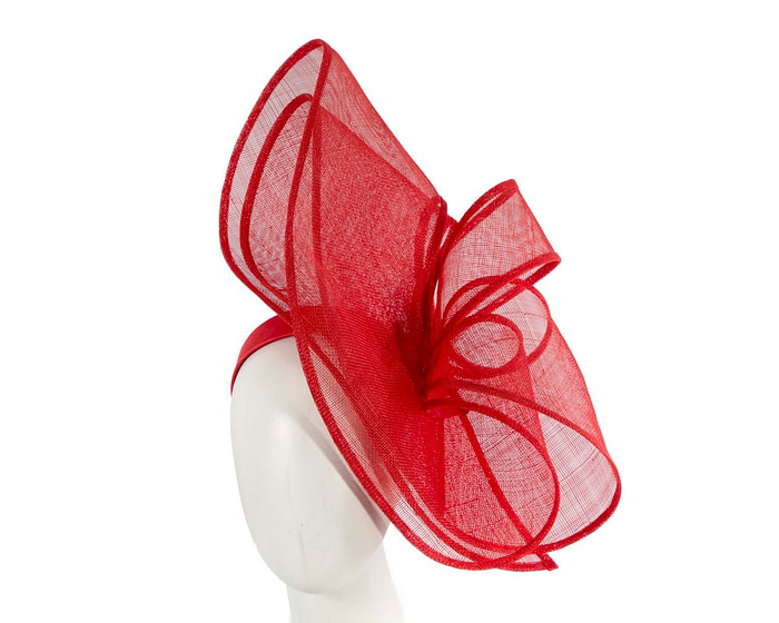 Large red sinamay fascinator by Max Alexander - Hats From OZ