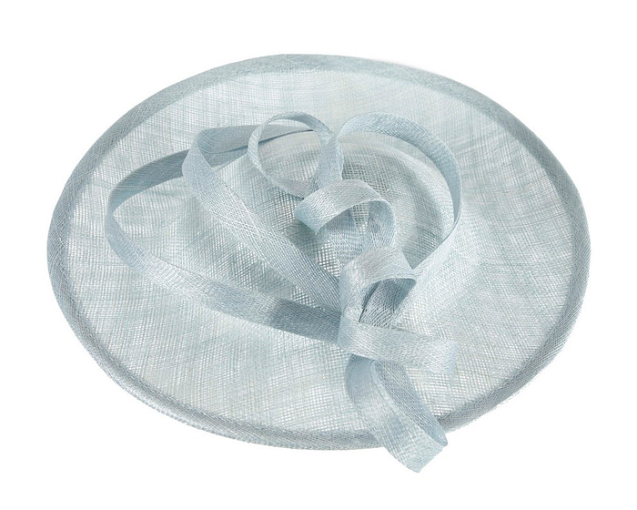 Large light blue sinamay plate fascinator - Hats From OZ