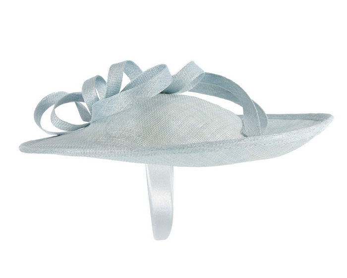 Large light blue sinamay plate fascinator - Hats From OZ