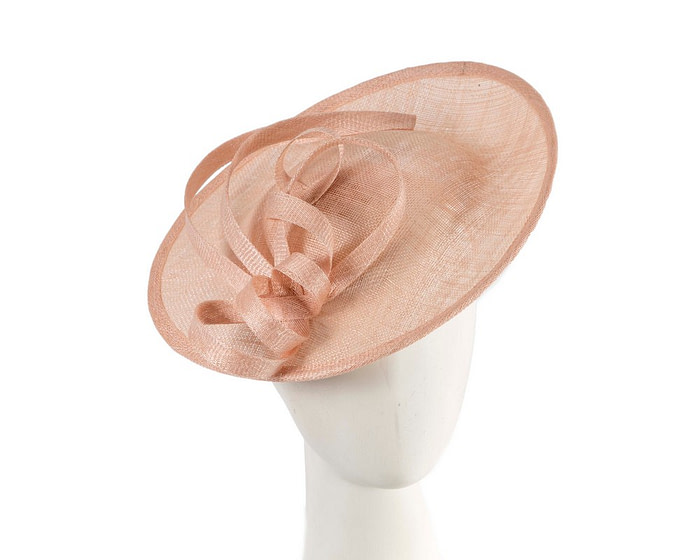 Large nude sinamay plate fascinator - Hats From OZ