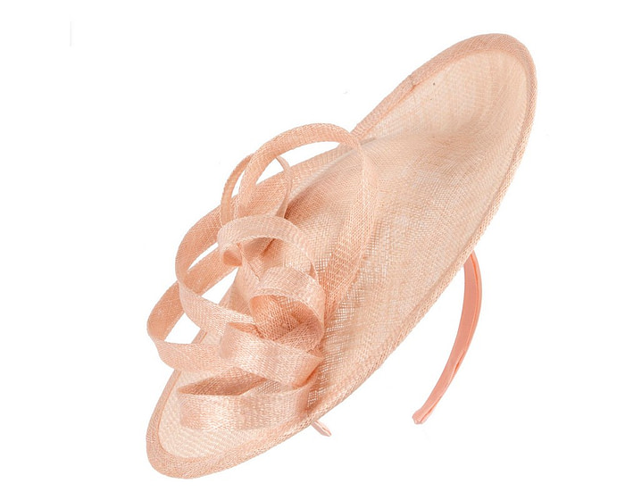 Large nude sinamay plate fascinator - Hats From OZ