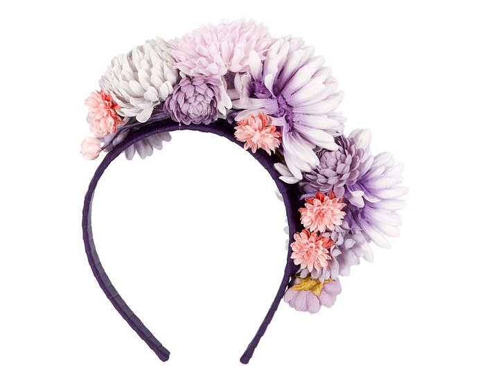 Multi-tone lilac flower fascinator headband - Hats From OZ