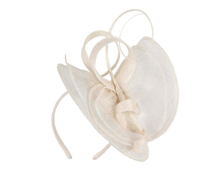 Large cream sinamay fascinator by Max Alexander MA913 - Hats From OZ