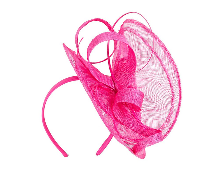 Large fuchsia sinamay fascinator by Max Alexander MA913 - Hats From OZ