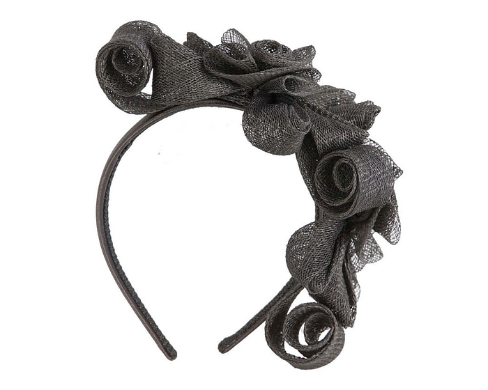 Black curly sinamay fascinator by Max Alexander - Hats From OZ