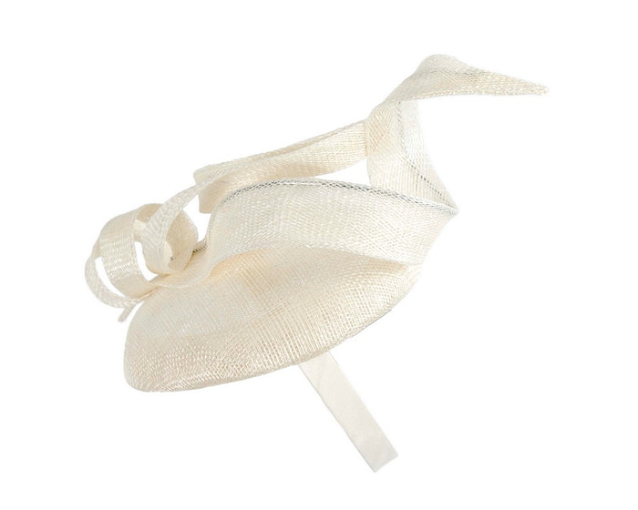 Sculptured cream sinamay fascinator by Max Alexander - Hats From OZ