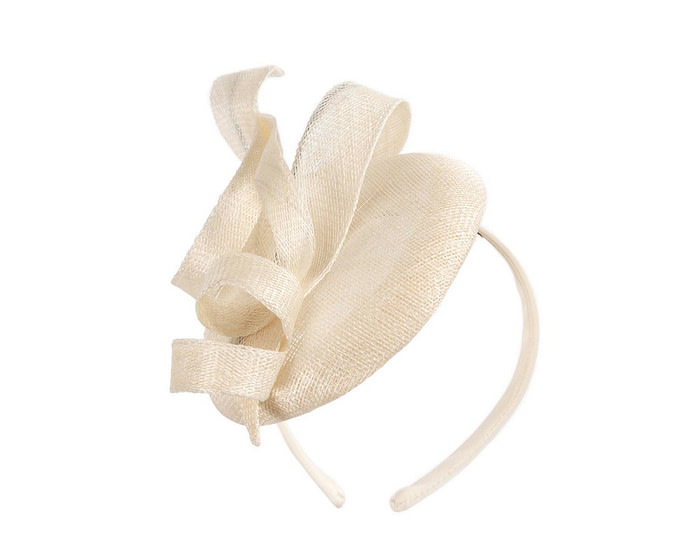 Sculptured cream sinamay fascinator by Max Alexander - Hats From OZ