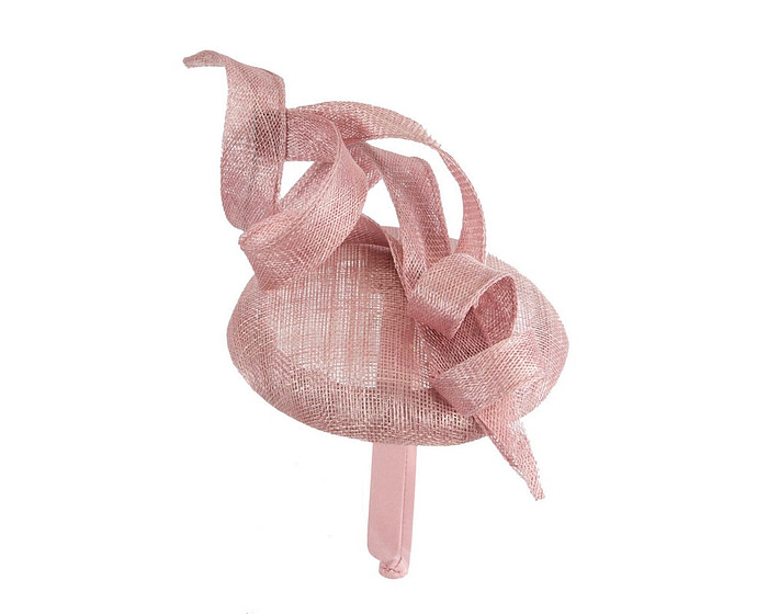 Sculptured dusty pink sinamay fascinator by Max Alexander - Hats From OZ