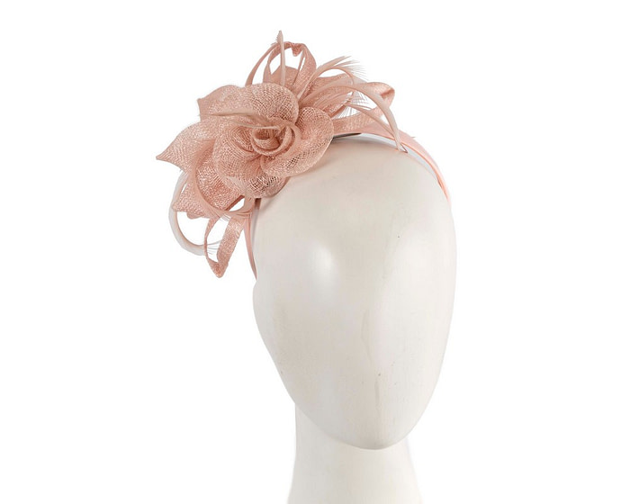 Blush sinamay flower fascinator by Max Alexander - Hats From OZ