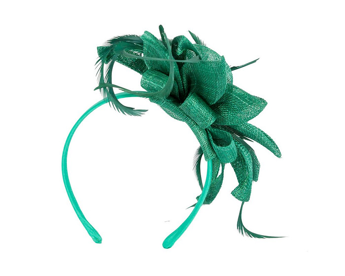 Green sinamay flower fascinator by Max Alexander - Hats From OZ