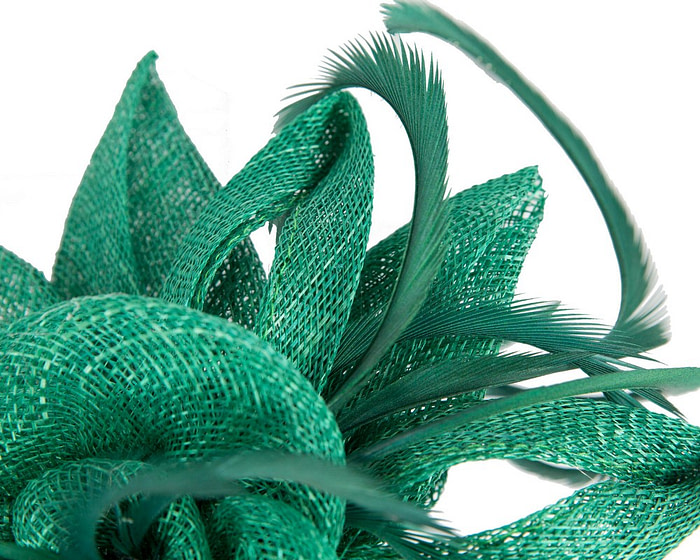 Green sinamay flower fascinator by Max Alexander - Hats From OZ