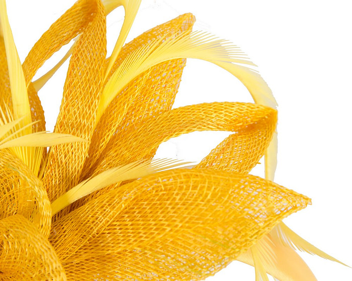 Yellow sinamay flower fascinator by Max Alexander - Hats From OZ