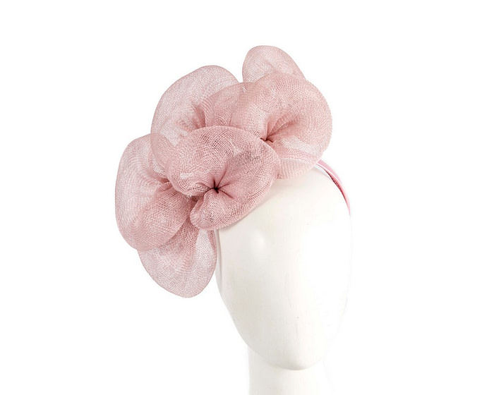 Large dusty pink sinamay flower fascinator by Max Alexander - Hats From OZ