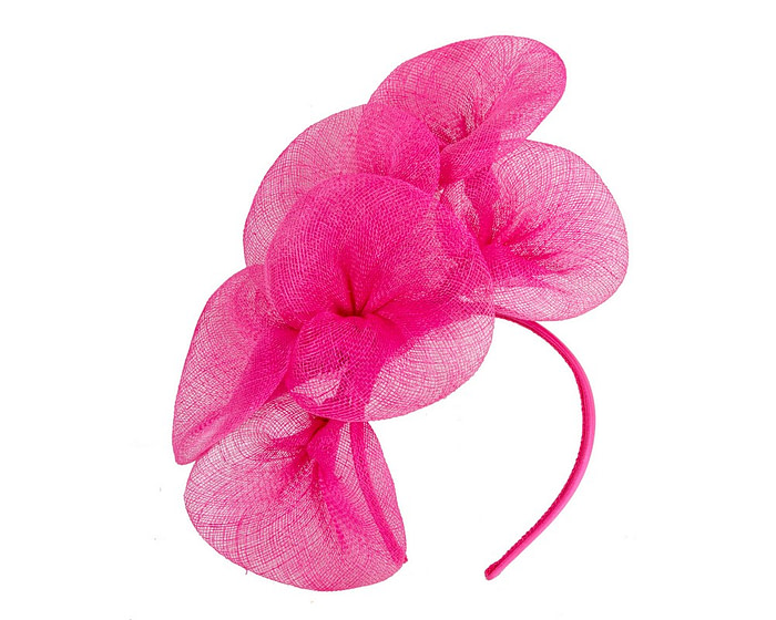 Large fuchsia sinamay flower fascinator by Max Alexander - Hats From OZ