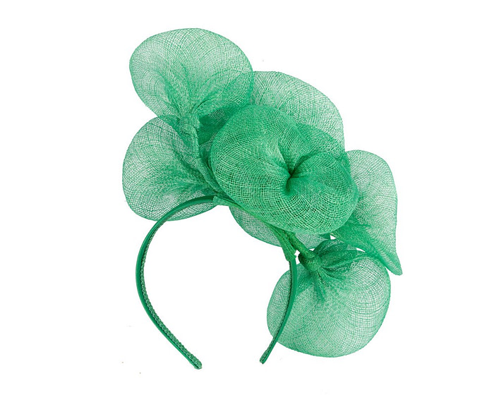 Large green sinamay flower fascinator by Max Alexander - Hats From OZ