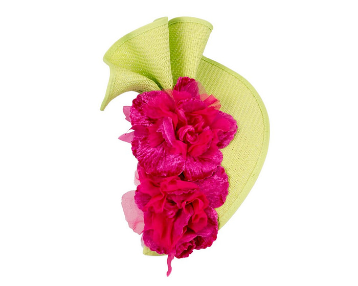 Lime fuchsia Melbourne Cup races fascinator by Fillies Collection - Hats From OZ