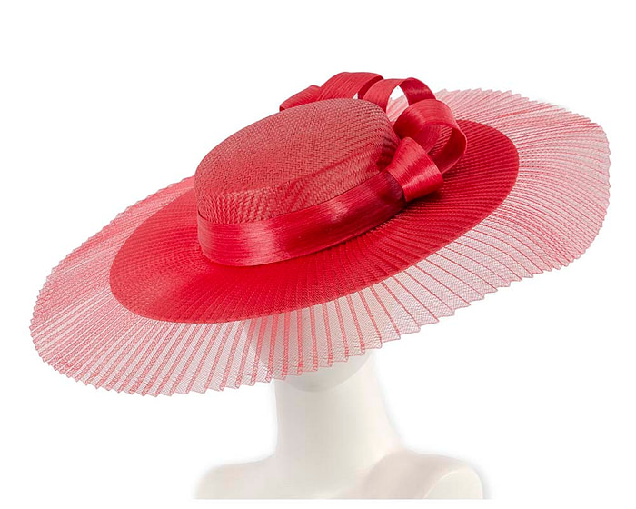 Large red boater hat by Fillies Collection - Hats From OZ