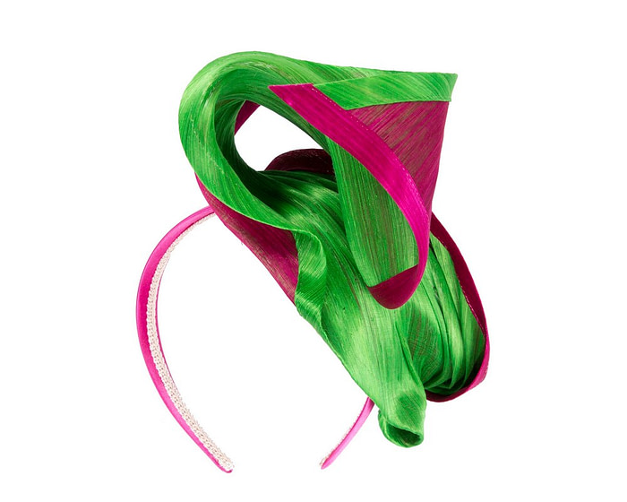 Fuchsia & Lime designers racing fascinator - Hats From OZ