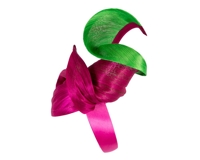 Fuchsia & Lime designers racing fascinator - Hats From OZ