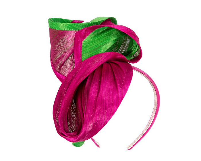 Fuchsia & Lime designers racing fascinator - Hats From OZ