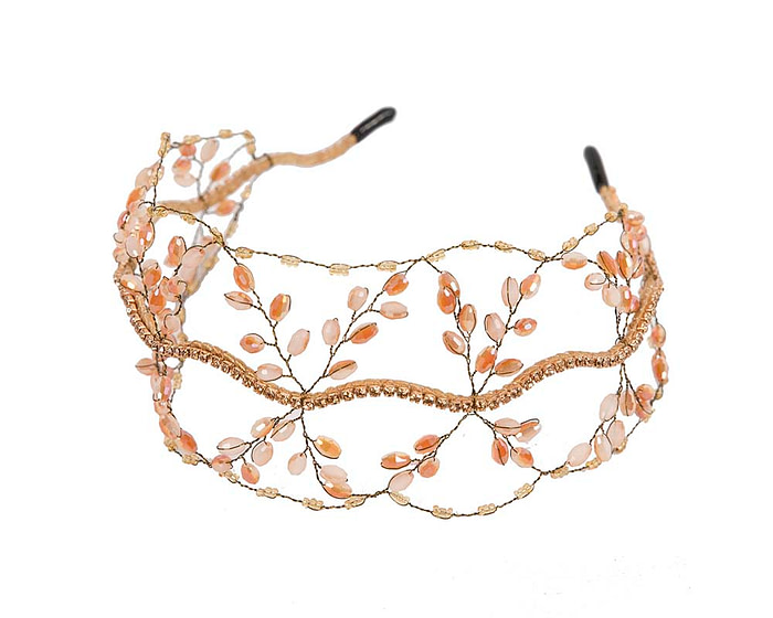 Exclusive gold headband fascinator by Cupids Millinery CU428 - Hats From OZ