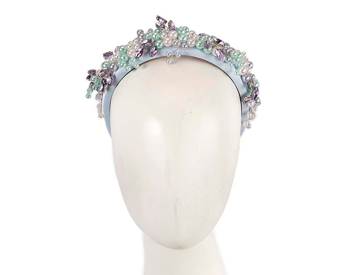 Multi-color pearl & crystals fascinator headband by Cupids Millinery - Hats From OZ