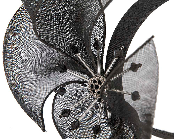 Bespoke black flower headband by Cupids Millinery - Hats From OZ