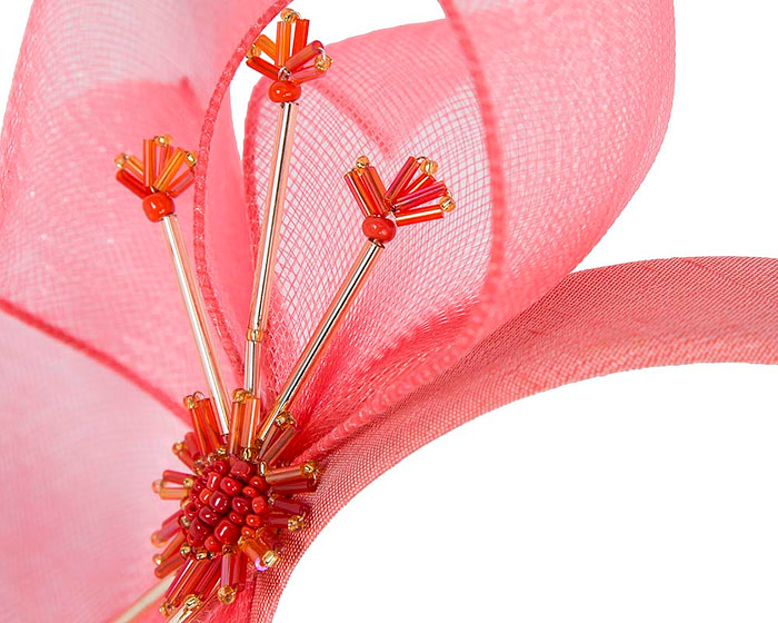 Bespoke coral flower headband by Cupids Millinery - Image 3