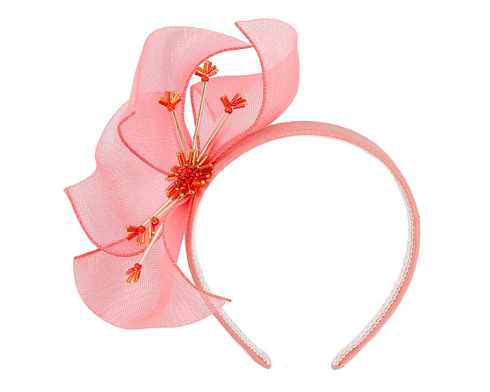 Bespoke coral flower headband by Cupids Millinery - Image 2