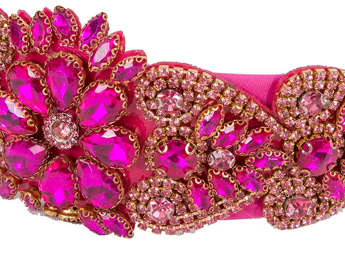 Fuchsia jewellery fascinator headband - Hats From OZ