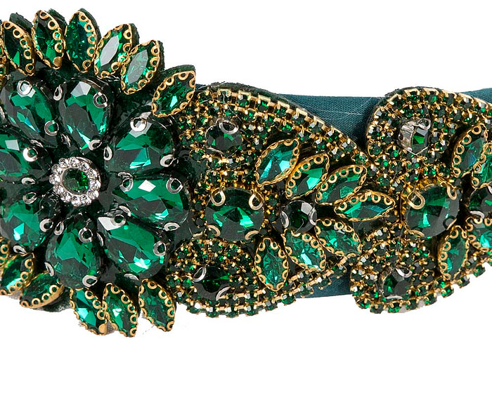 Green jewellery fascinator headband - Hats From OZ