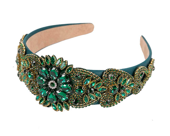 Green jewellery fascinator headband - Hats From OZ