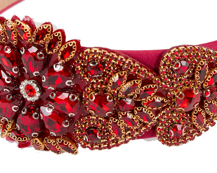 Red jewellery fascinator headband - Hats From OZ