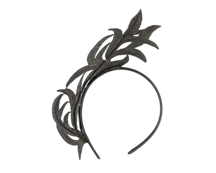 Black lace crown fascinator headband by Max Alexander MA813 - Hats From OZ