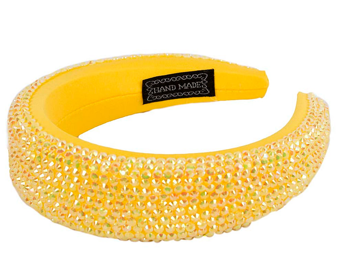 Sparkling yellow fascinator headband - Hats From OZ